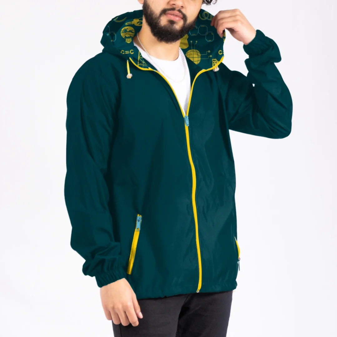 Chaqueta turquesa estapado interior