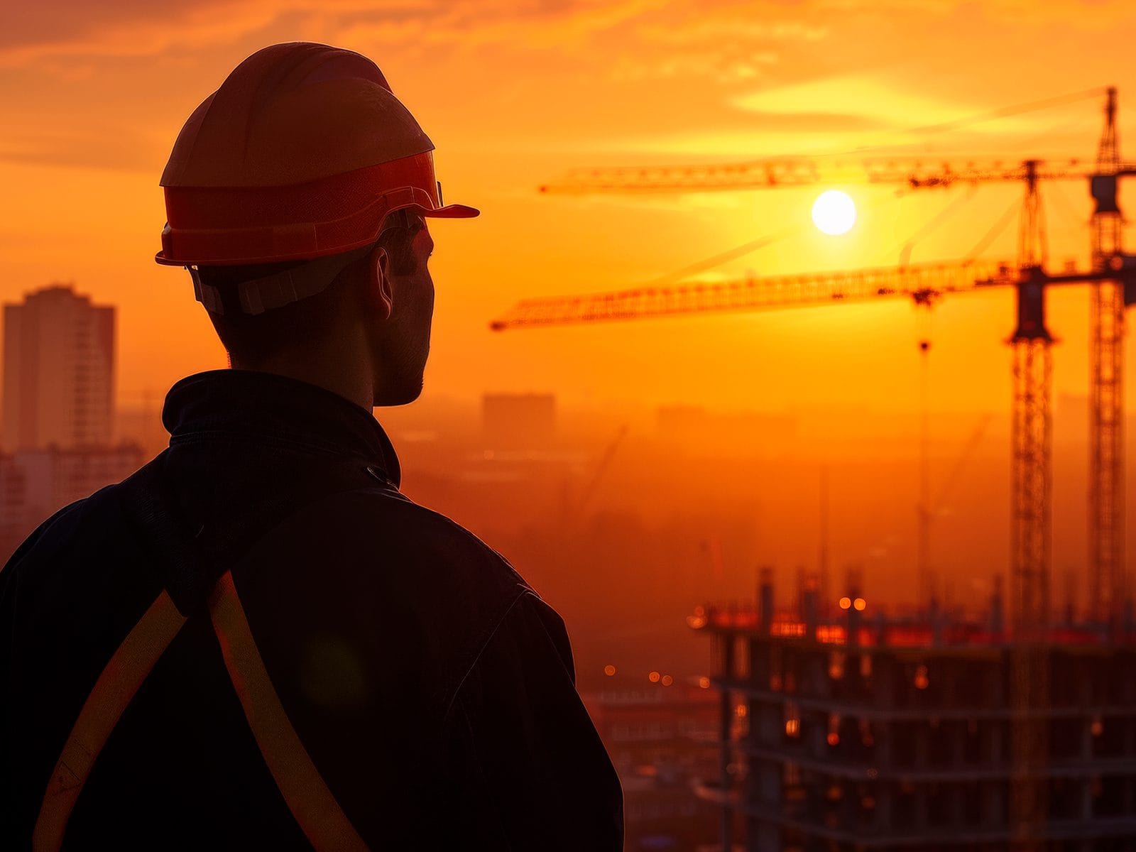 Ingeniero mirando al horizonte