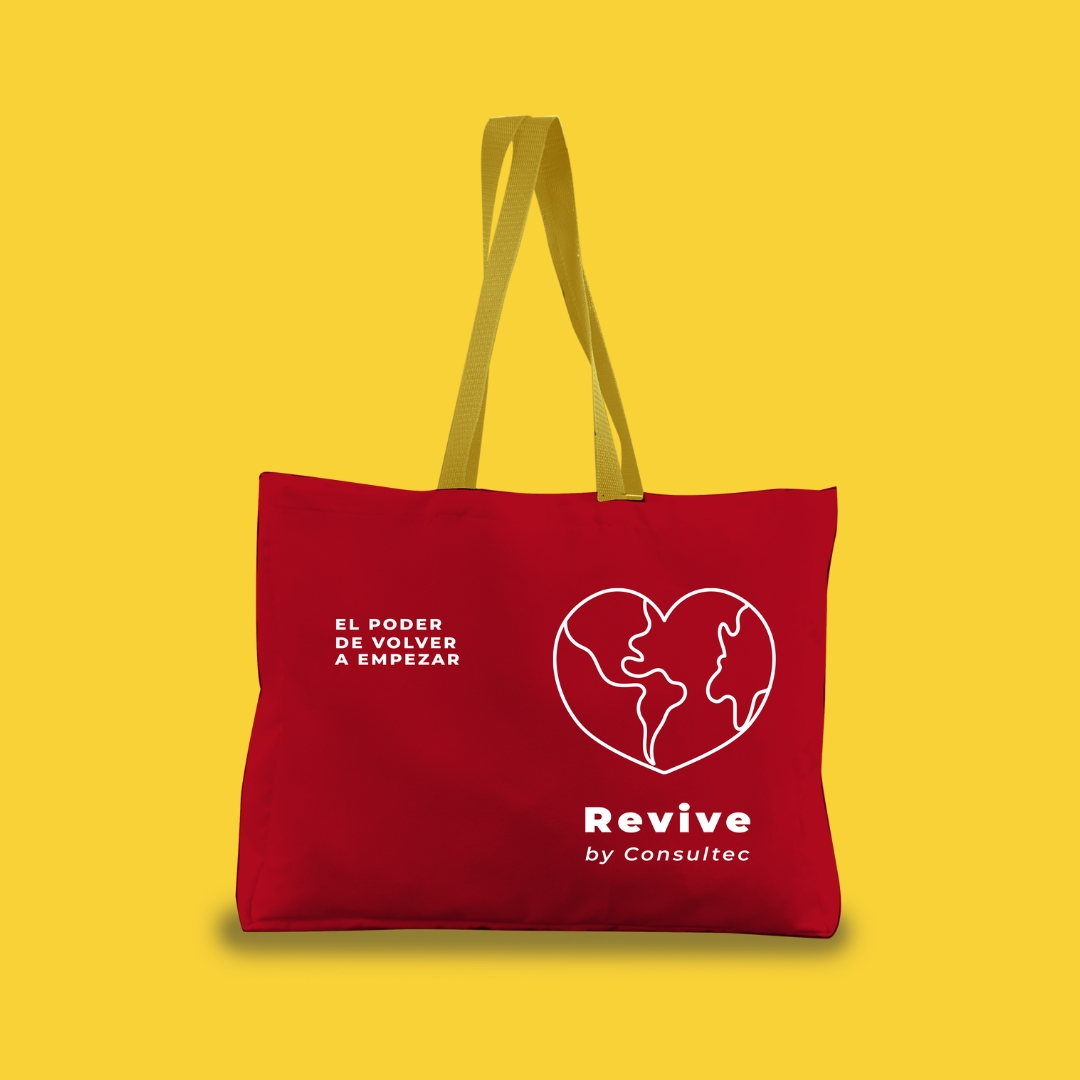 bolsa roja con fondo amarillo